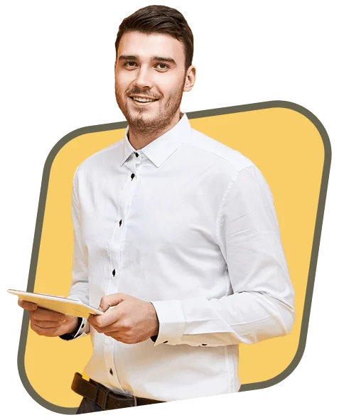 Professional with tablet