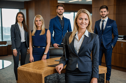 Young business people office working